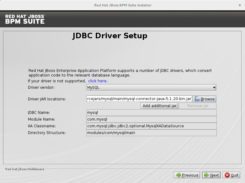 Configure JDBC provider and drivers