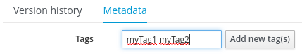 Creating Tags in Matadata view