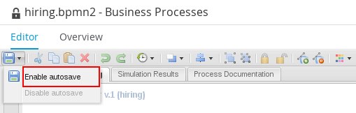 Enable autosave feature in Process Designer.