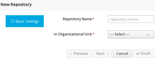 A screenshot of the New Repository dialog window.