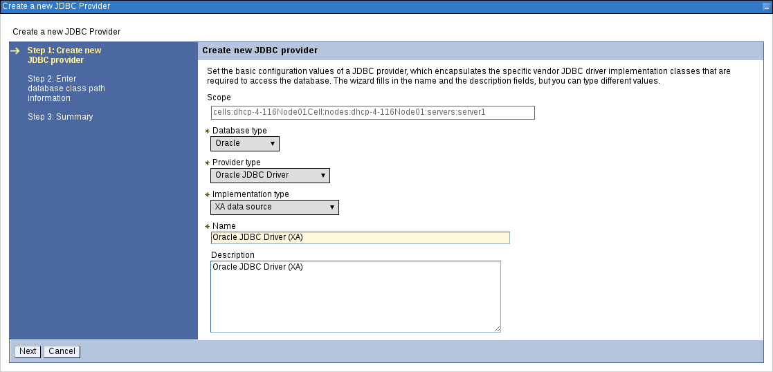 creating jdbc provider1