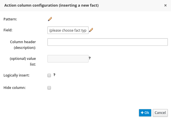 New Fact Field value column for the Guided Decision Table Editor in BRMS User Guide 6.0.2