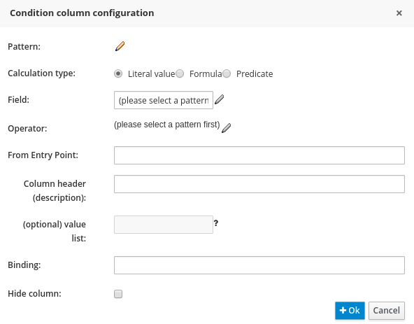 Condition Column for Guided Decision Table Editor in the BRMS User Guide 6.0.2