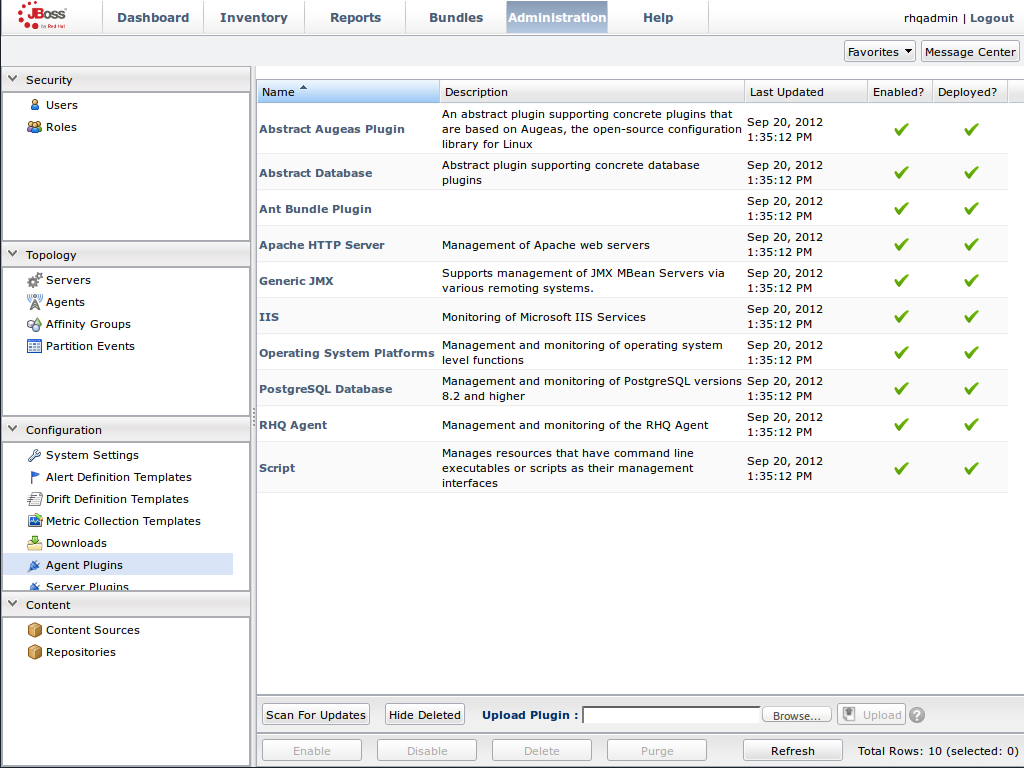 JBoss Operations Network Console for JBoss Data Grid