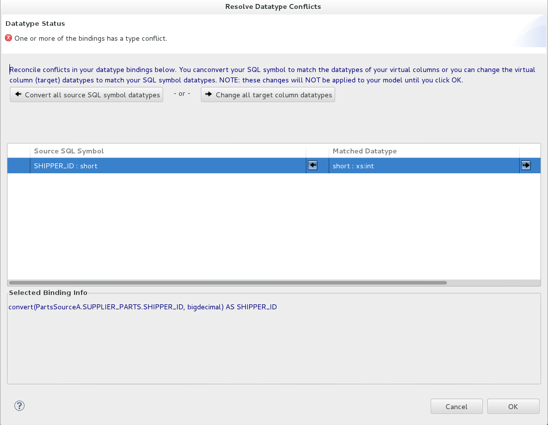 Datatype Resolver Dialog