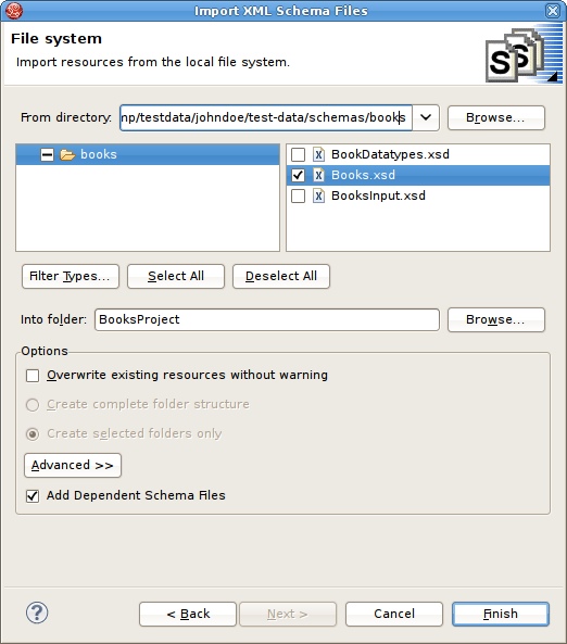 Select XSD From File System