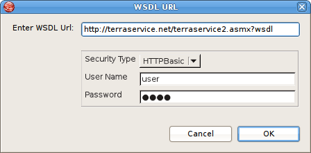 WSDL URL Dialog