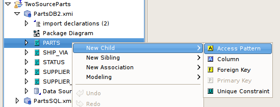 New Child Action In Model Explorer