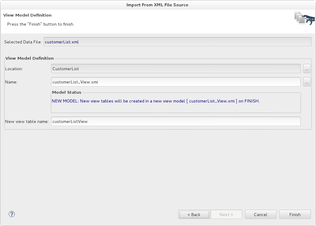 View Model Definition Page