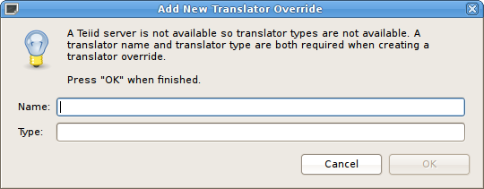 Add New Translator Override ダイアログ