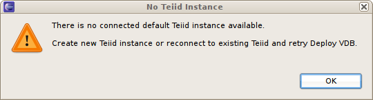 No Teiid Instance Defined