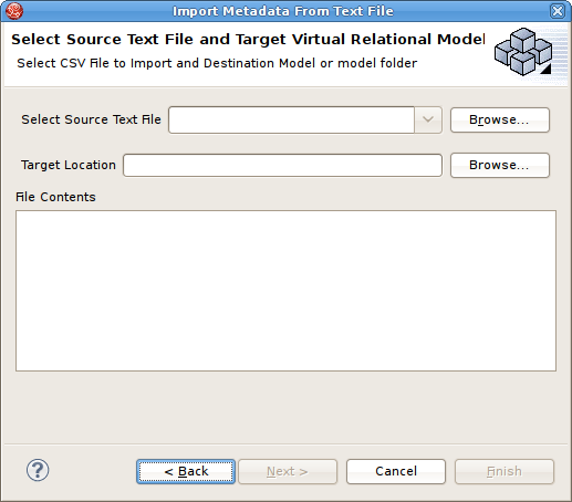 Select Source Text File and Target Virtual Relational Model