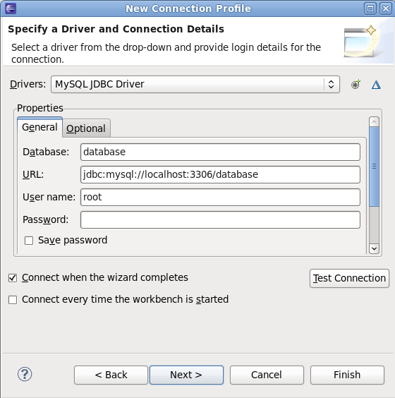 Connection Profile properties