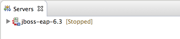 Servers view lists JBoss Enterprise Application Platform 6.x server.