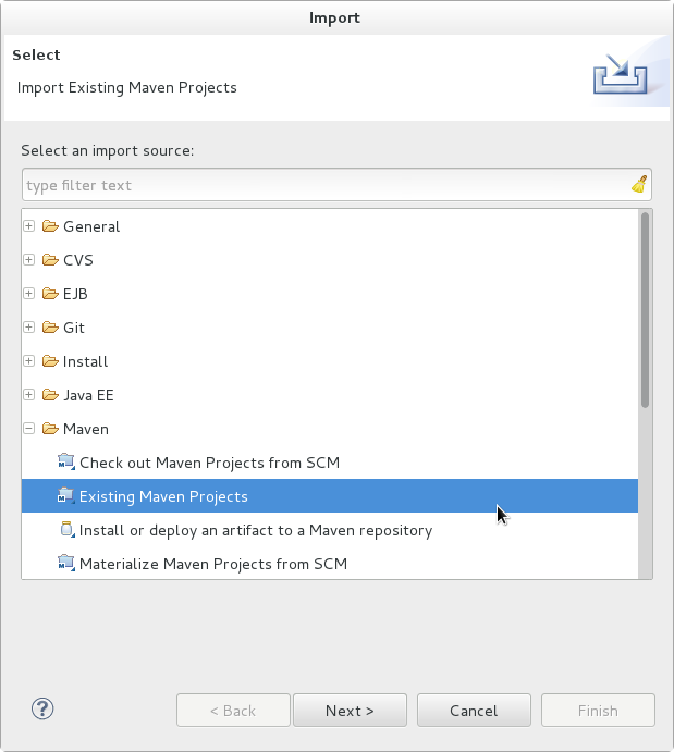 Import Existing Maven Projects