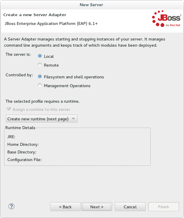 Create a New Server Adapter