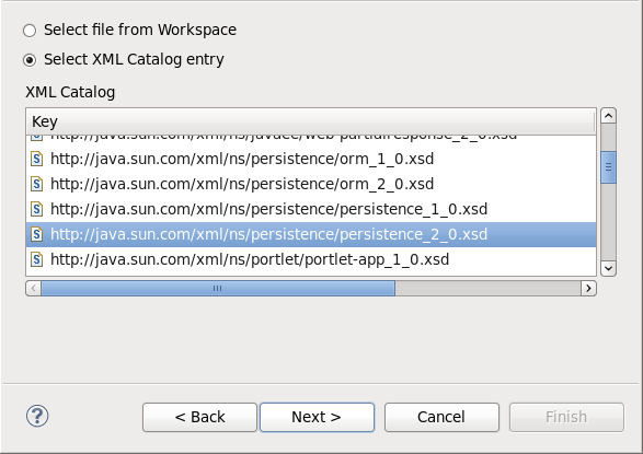 Persistence XML Schema