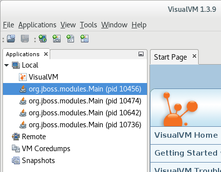 VisualVM のローカルドメイン