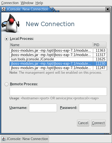 jconsole local domain