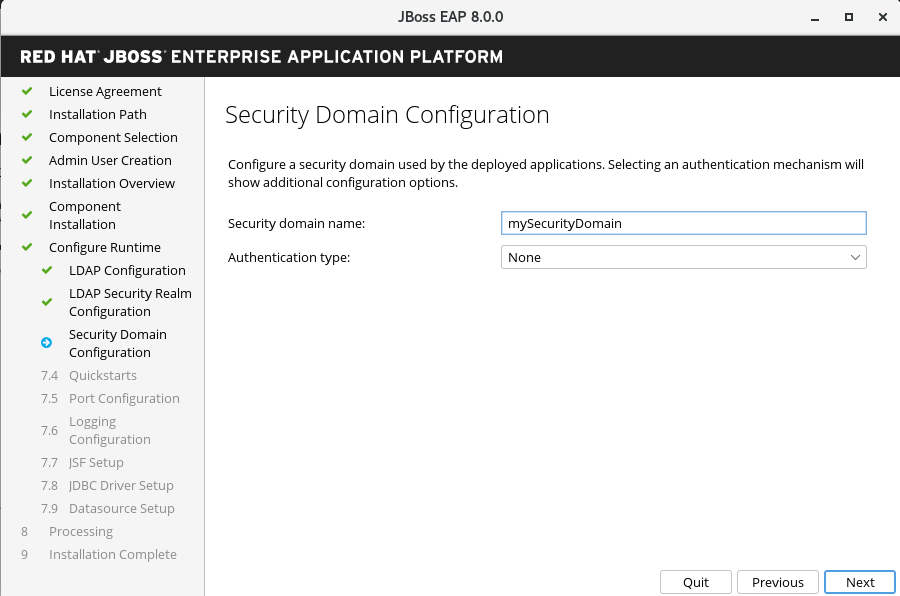 Security Domain Configuration