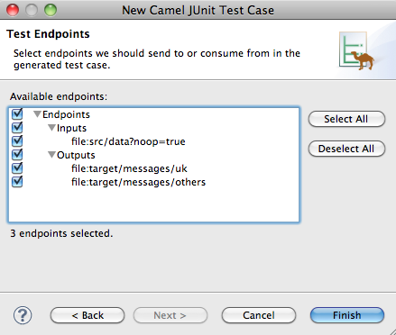 Example Test Endpoints page