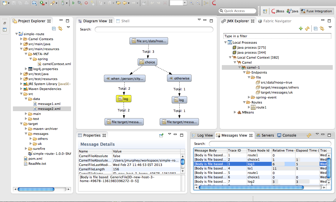 Fuse Integration debugging stage