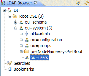 directory information tree in the LDAP browser