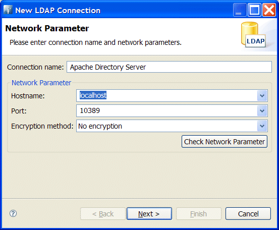 LDAP connection wizard