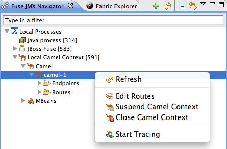 Route expansion in Fuse JMX Navigator