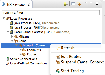 Route expansion in Fuse JMX Navigator