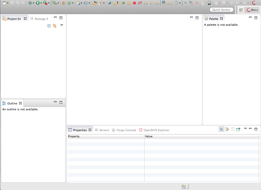 JBoss view with rearranged layout