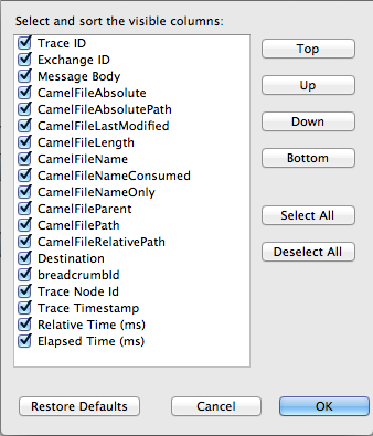 Configure Columns defaults