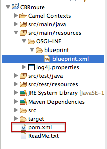 generated blueprint.xml and pom.xml files