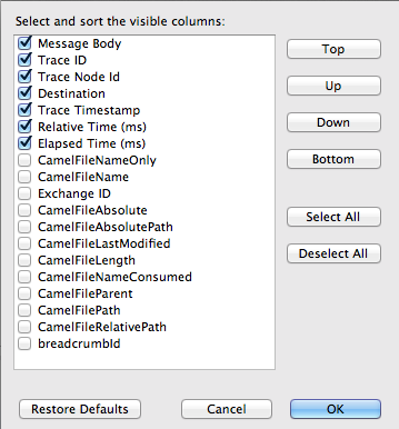 Configure Columns set