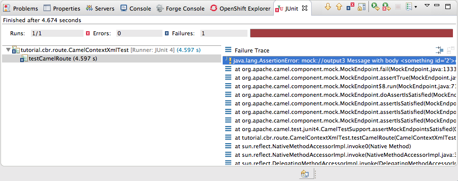 JUnit failure