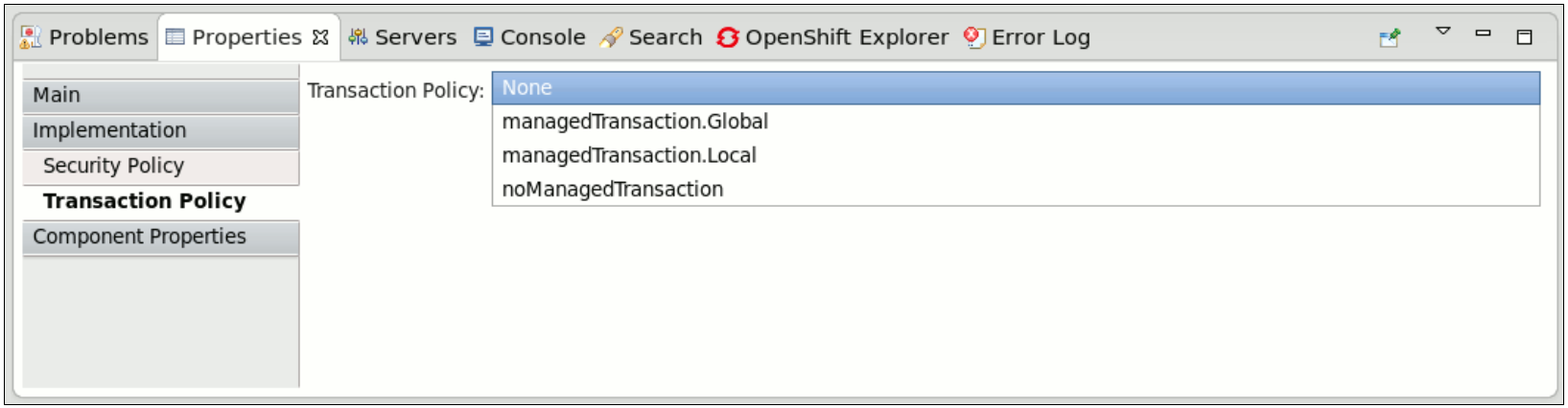 Transaction Implementation Policy