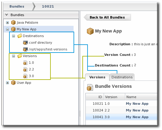 Bundles, Versions, and Destinations