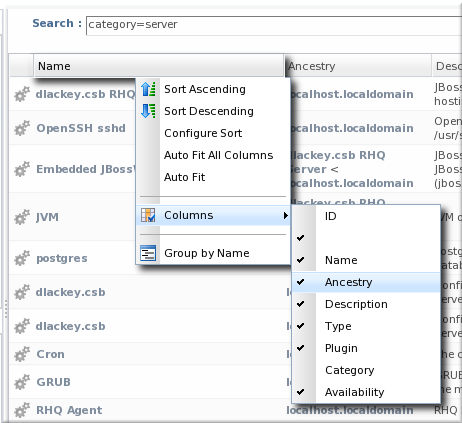 Advanced Table Sorting on the Server Resources List