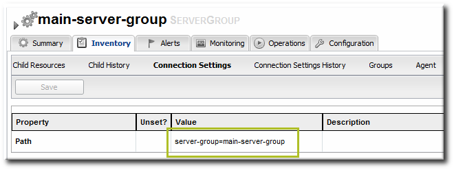 Child Resource Connection Settings