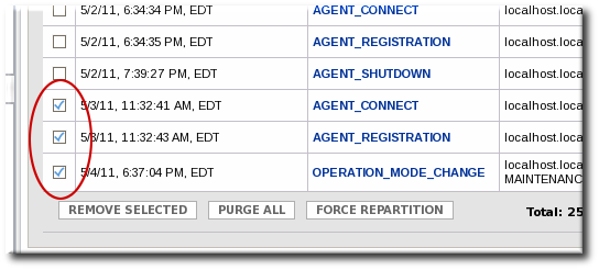 Removing Partition Events