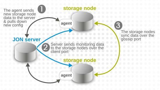 Server, Agent, and Metrics Storage Node Communication