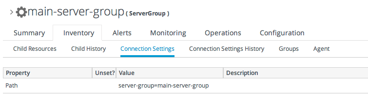 Child Resource Connection Settings