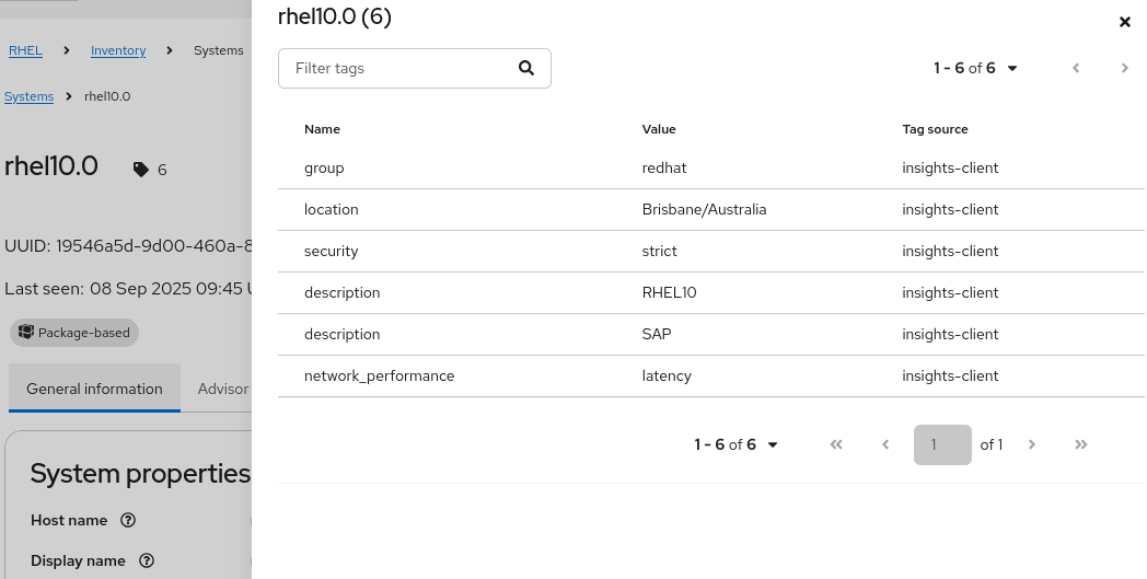 highlighted information that shows current name and value and the tag source
