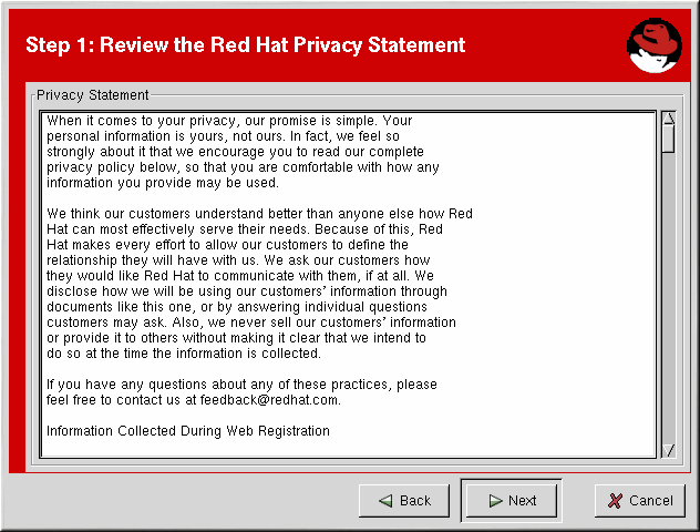 Red Hat のプライバシーに関する声明