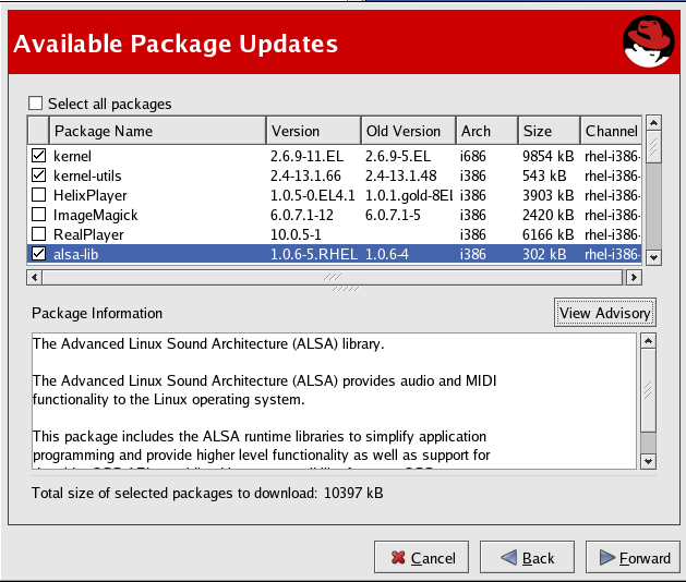 Available Package Updates