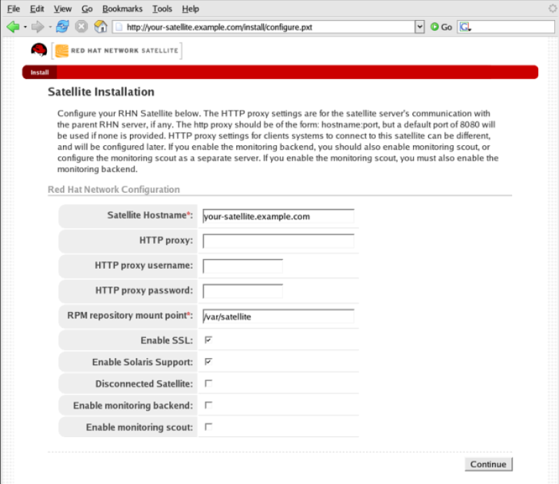 Enabling UNIX Support During Satellite Installation