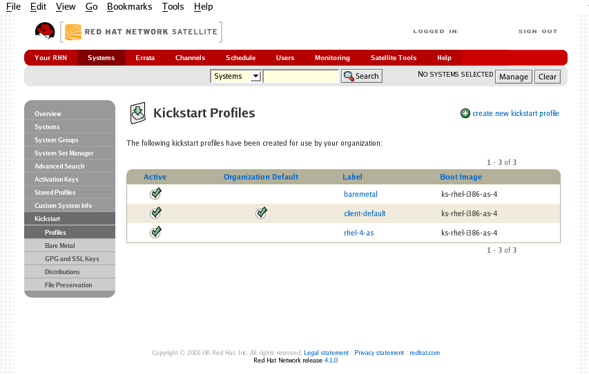 Kickstart Profiles