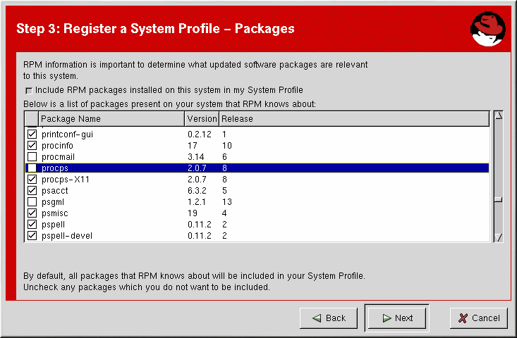 Choose which RPM Packages to Exclude from System Profile