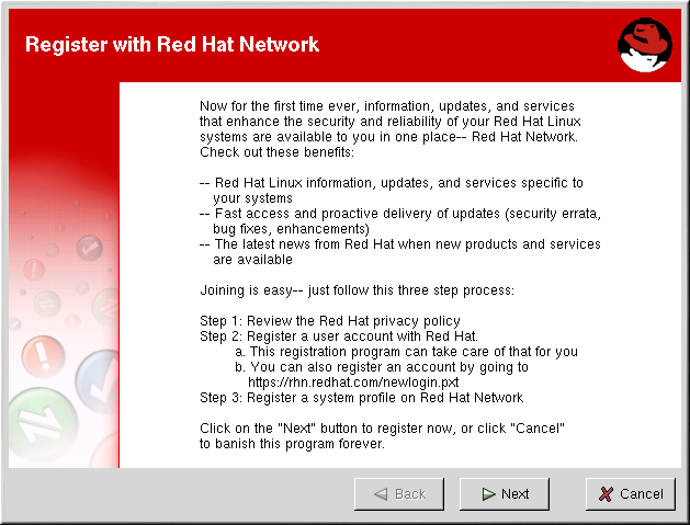Pantalla de bienvenida