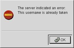 Error: el nombre de usuario ya existe